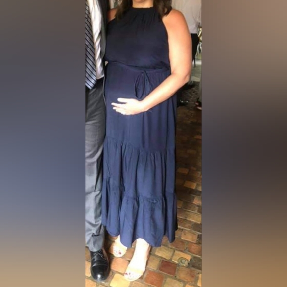 City Chic Navy Halter Maxi Dress - Picture 1 of 8